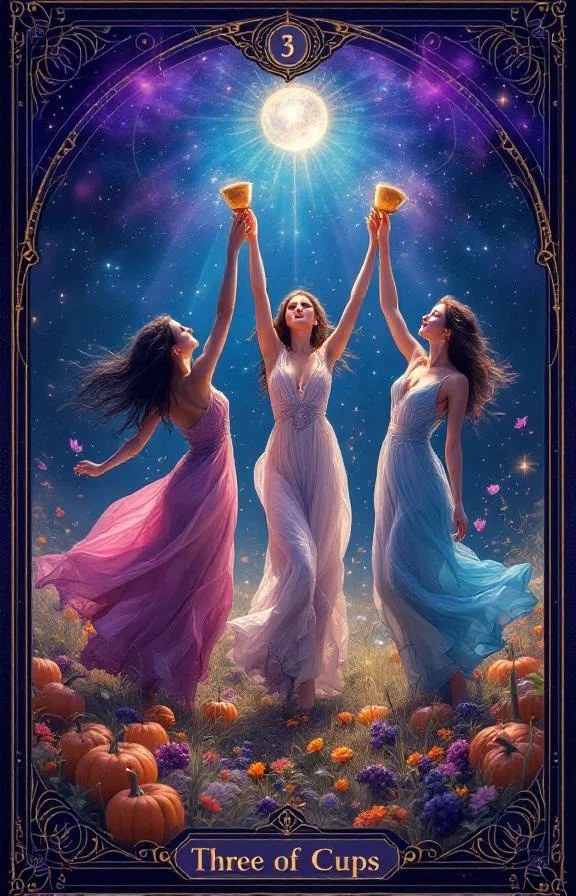 Three of Cups tarot card
