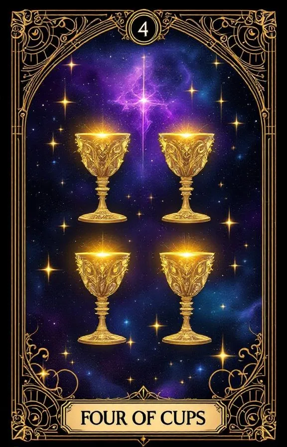 Quatre de Coupes tarot card — Minor Arcana