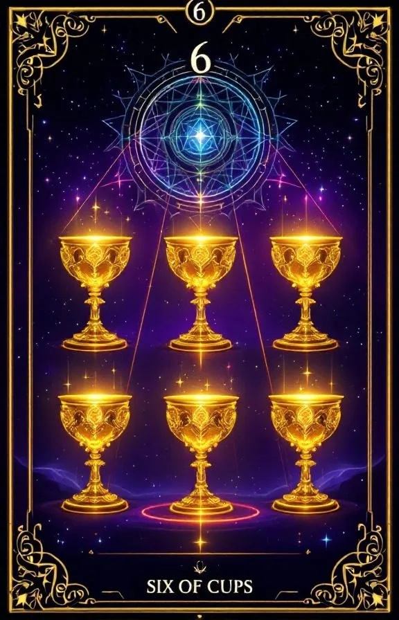 Sechs der Kelche tarot card