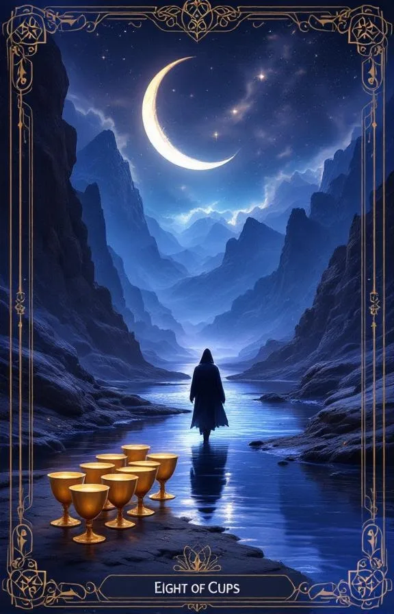 Huit de Coupes tarot card — Minor Arcana