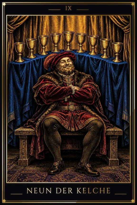 Neun der Kelche tarot card