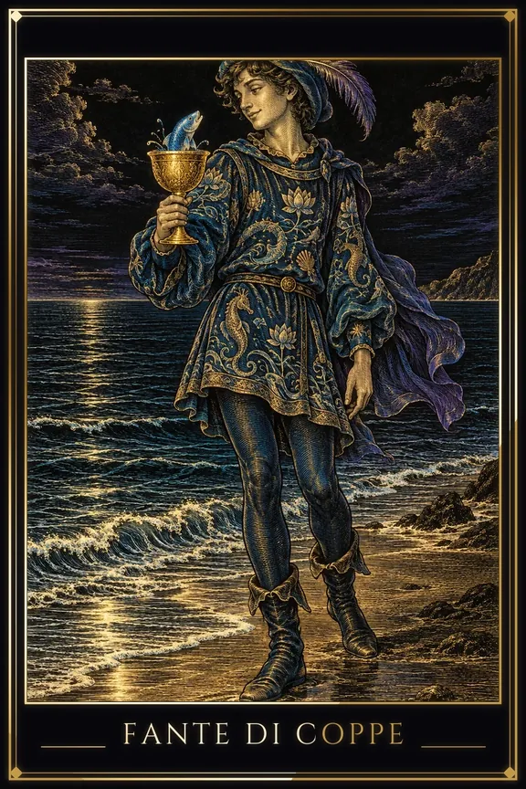Fante di Coppe tarot card — Minor Arcana