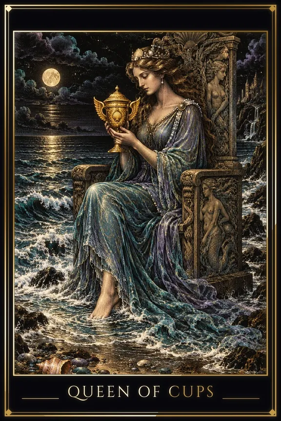 Queen of Cups tarot card — Minor Arcana