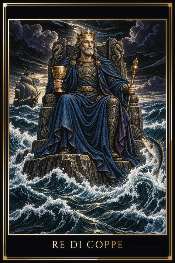 Re di Coppe tarot card — Minor Arcana