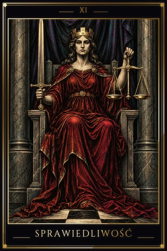 Sprawiedliwość tarot card — Major Arcana