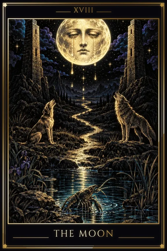 The Moon tarot card