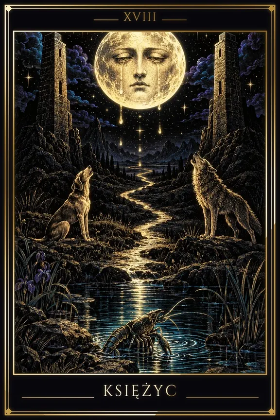 Księżyc tarot card