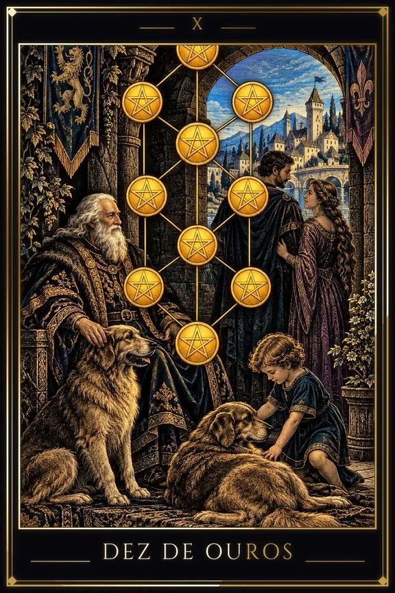 Dez de Ouros tarot card — Minor Arcana