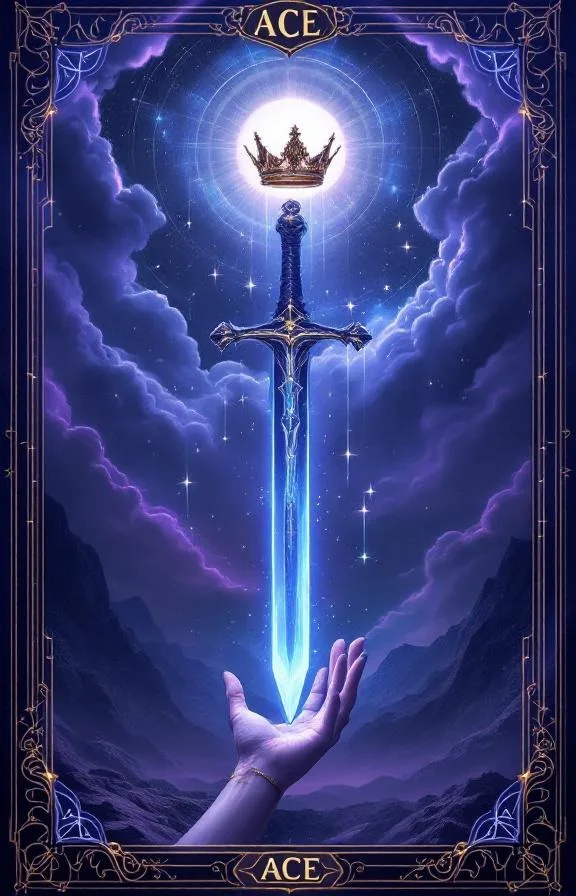 As d'Épées tarot card — Minor Arcana