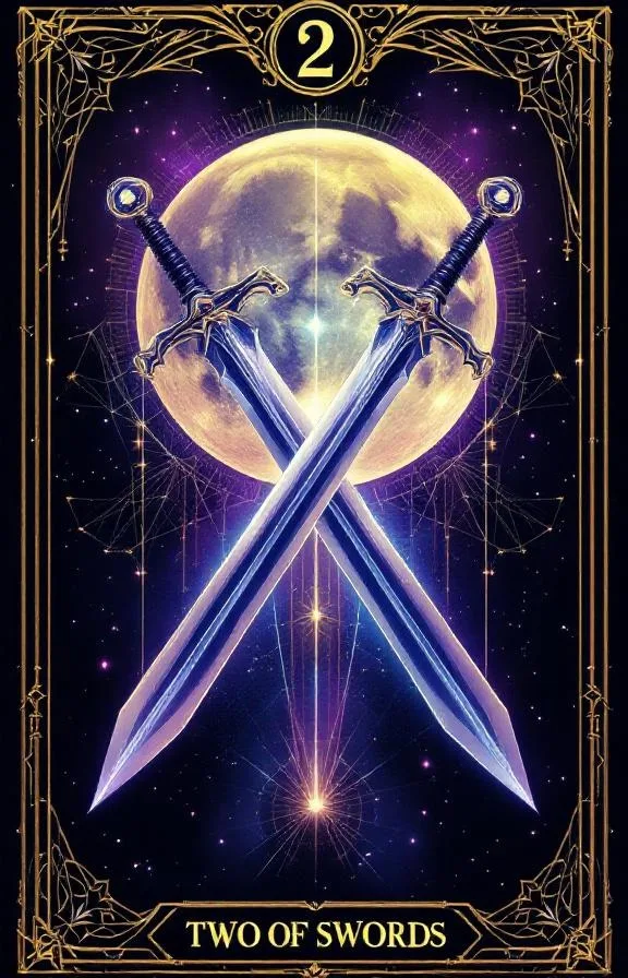 Deux d'Épées tarot card