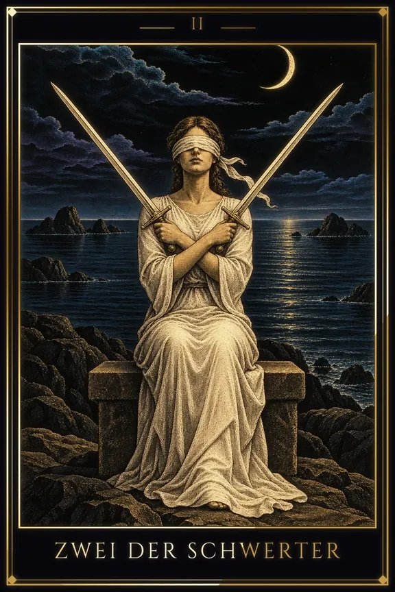 Zwei der Schwerter tarot card