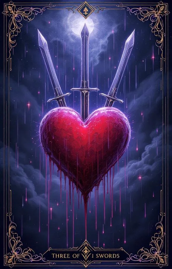 Trois d'Épées tarot card — Minor Arcana