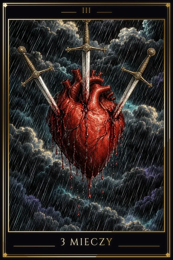 3 Mieczy tarot card — Minor Arcana