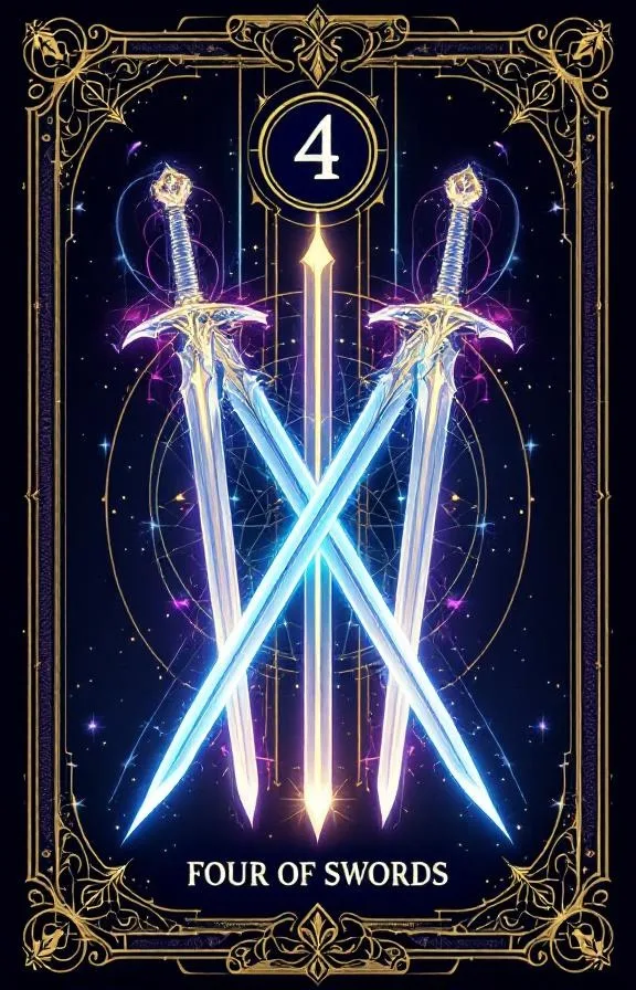 Cuatro de Espadas tarot card