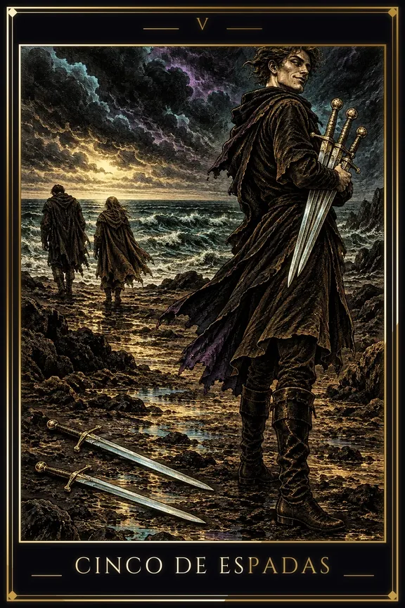 Cinco de Espadas tarot card