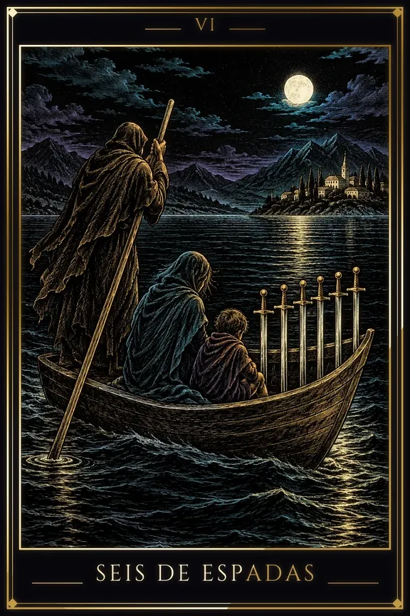 Seis de Espadas tarot card
