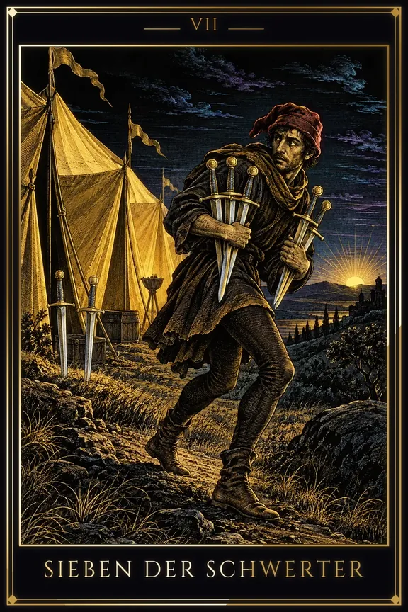 Sieben der Schwerter tarot card