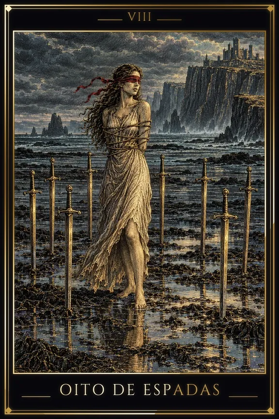Oito de Espadas tarot card — Minor Arcana