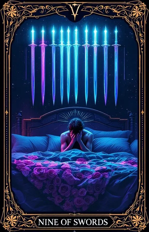 Nueve de Espadas tarot card