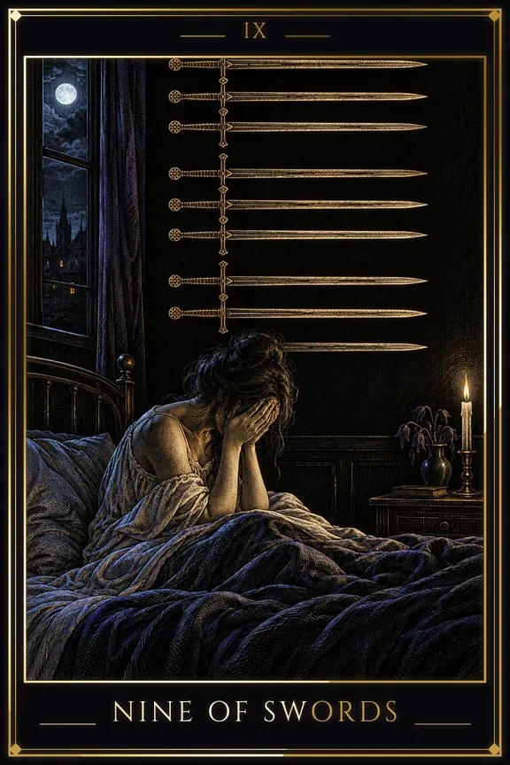 Nine of Swords tarot card — Minor Arcana