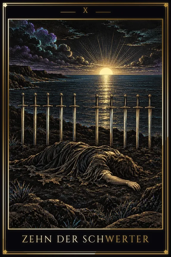 Zehn der Schwerter tarot card