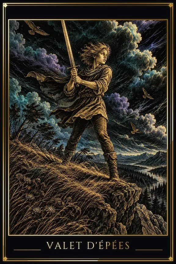 Valet d'Épées tarot card — Minor Arcana