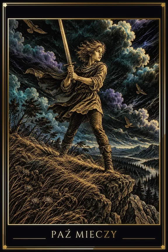 Paź Mieczy tarot card — Minor Arcana