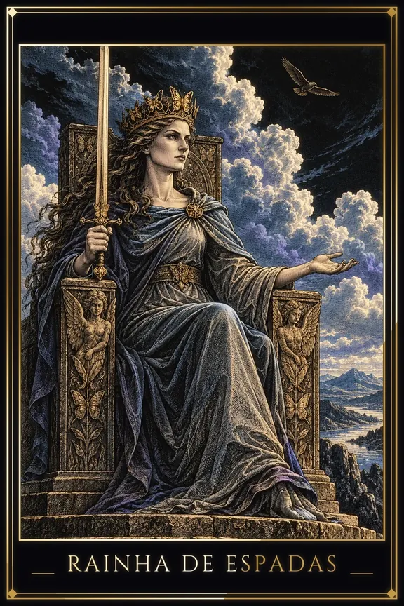 Rainha de Espadas tarot card — Minor Arcana