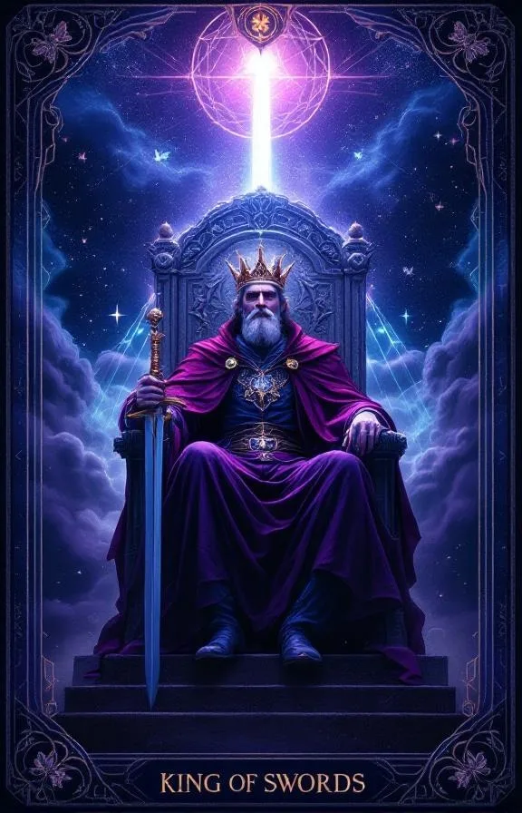 Roi d'Épées tarot card — Minor Arcana