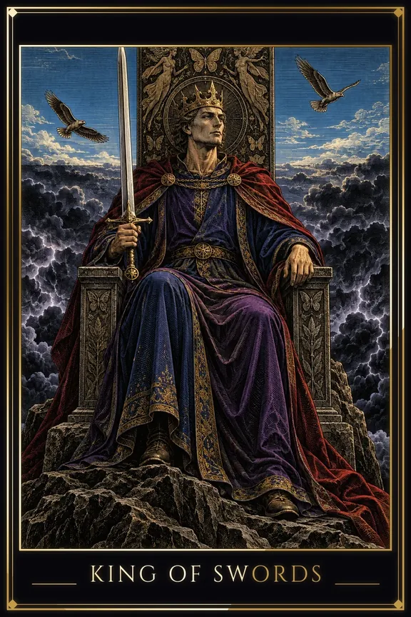 King of Swords tarot card — Minor Arcana