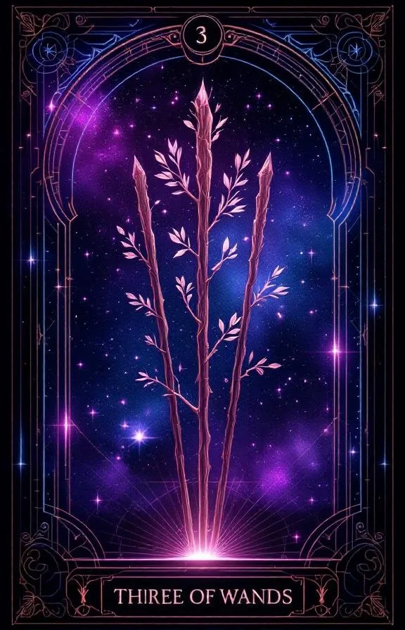 Trois de Bâtons tarot card