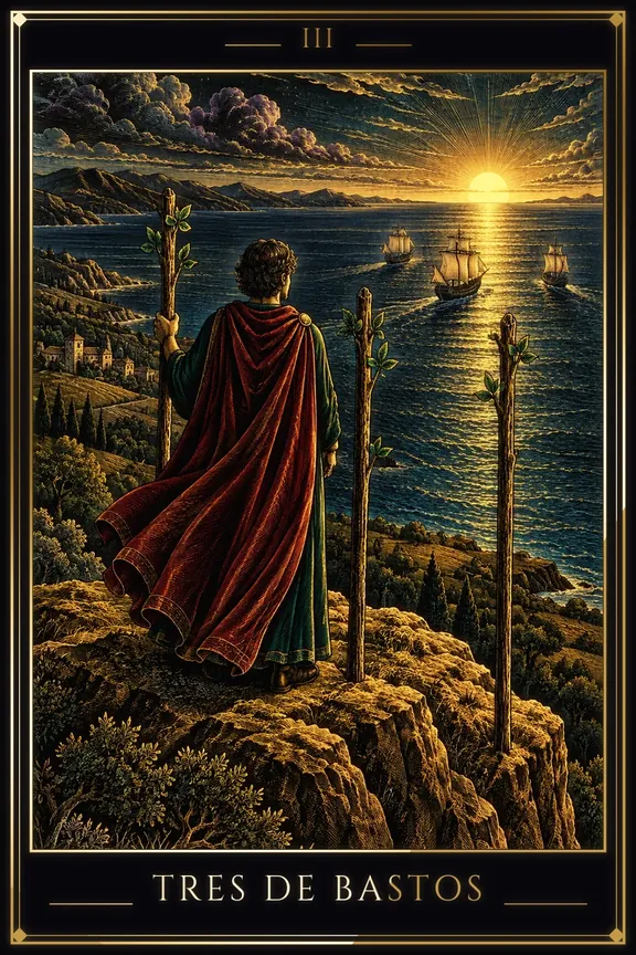 Three of Wands tarot card