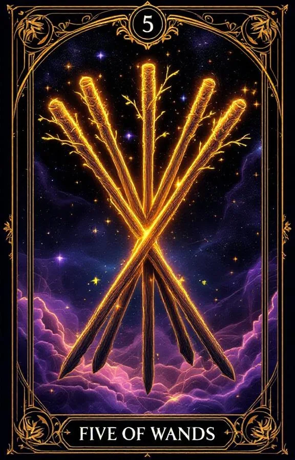 Five of Wands tarot card