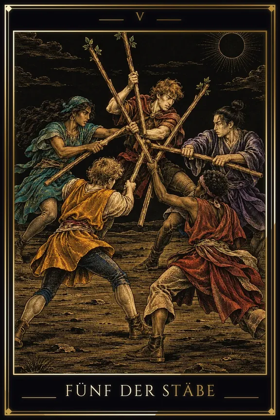 Five of Wands tarot card