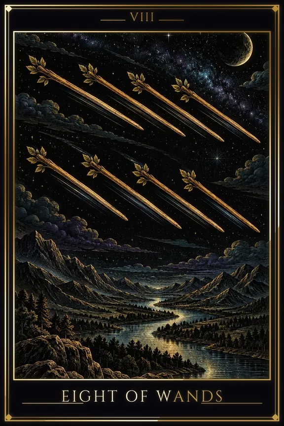 Eight of Wands tarot card