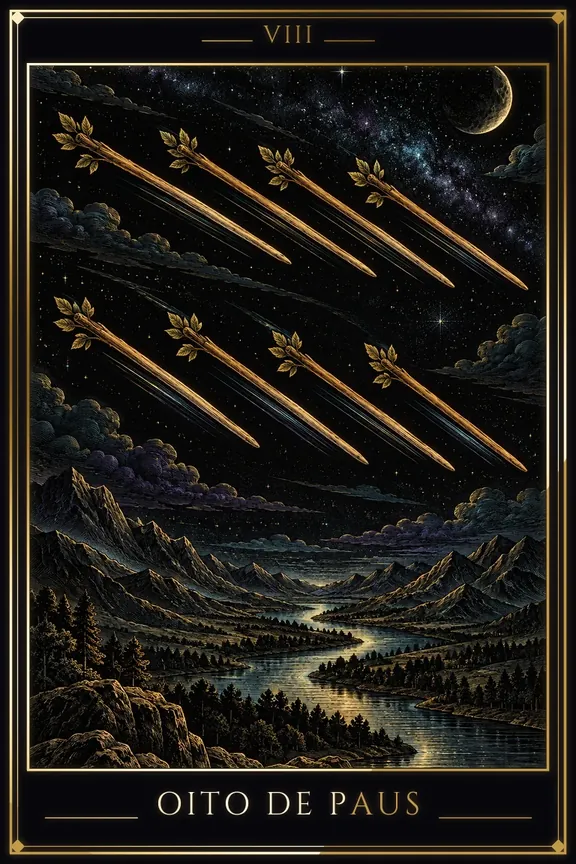 Eight of Wands tarot card