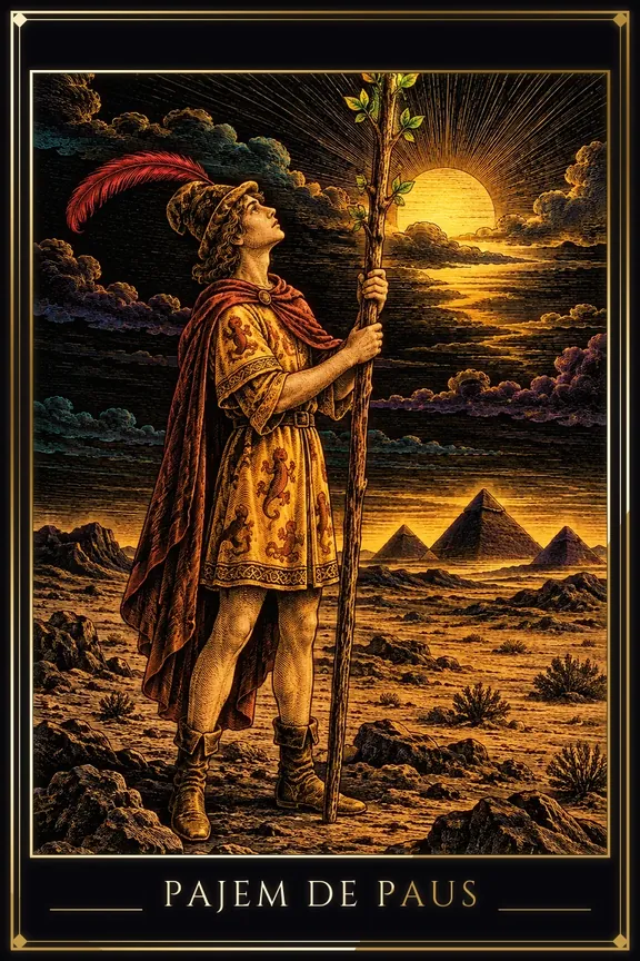 Pajem de Paus tarot card — Minor Arcana