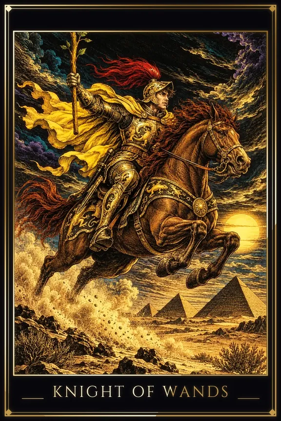 Knight of Wands tarot card — Minor Arcana