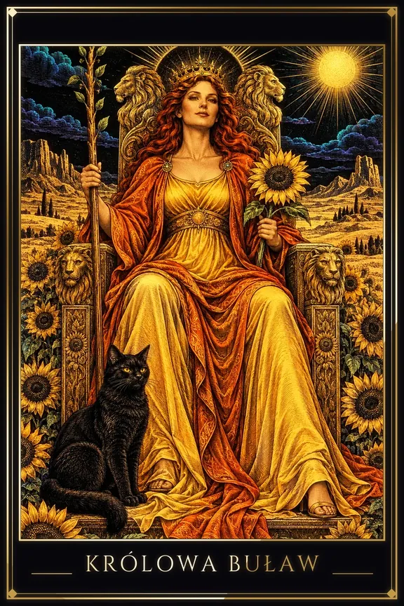 Królowa Buław tarot card — Minor Arcana