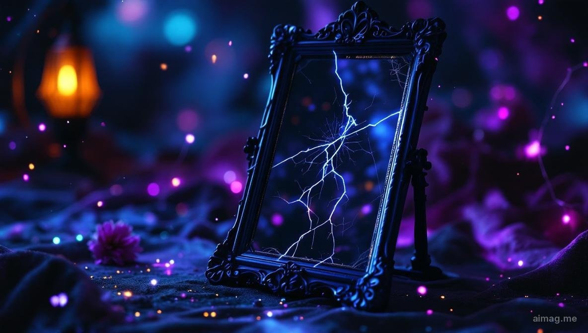 A hand holding a tarot card while a soft glow of digital light suggests AI processing the symbolic imagery, blending human intuition with artificial intelligence