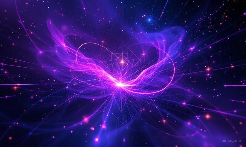 A visual diagram showing angel numbers arranged in a circle with lines connecting each to its corresponding tarot card, set against a dark starfield background