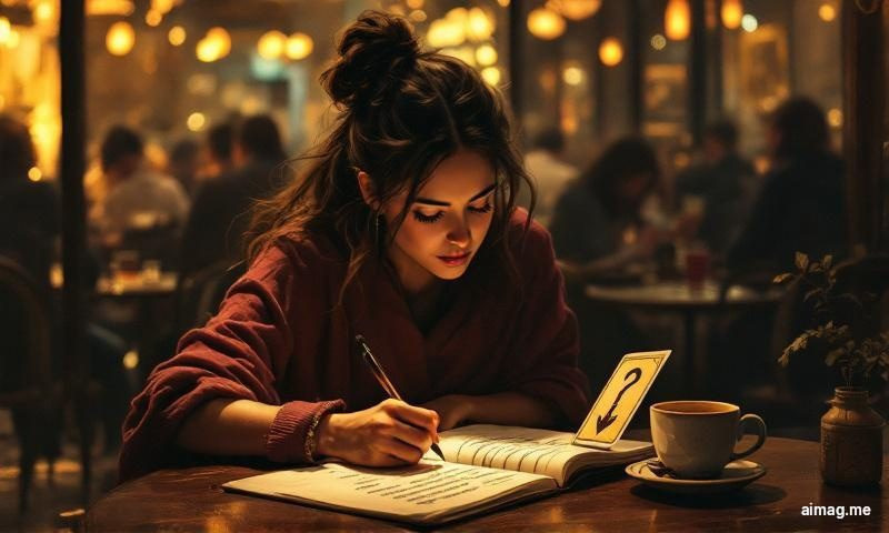 Three tarot cards laid in a row on a dark surface with a question written on paper above them, thoughtful composition with shallow depth of field