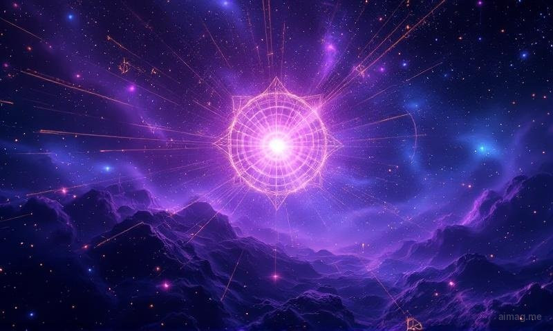 A visual representation of the passage through darkness — a narrow corridor with symbolic tarot imagery on the walls leading toward a small point of light