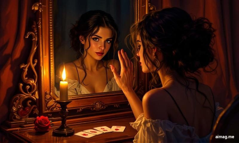 Rozkład Miłości Własnej — trzy karty ułożone w łagodny łuk z ciepłym światłem emanującym z centralnej karty