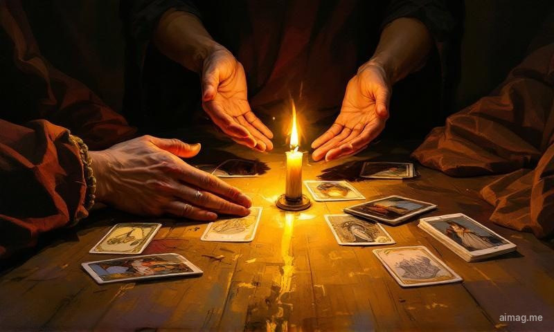 Pojedyncza karta tarota leżąca odkryta na drewnianym stole obok dziennika, sugerująca refleksję i osobistą odpowiedzialność