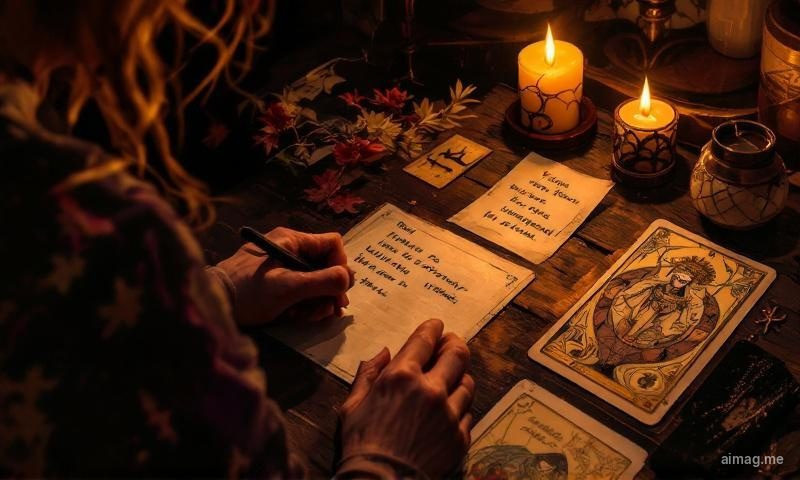 A single tarot card — the Nine of Swords — placed on a nightstand in soft lamplight, suggesting the anxious mind in the dark