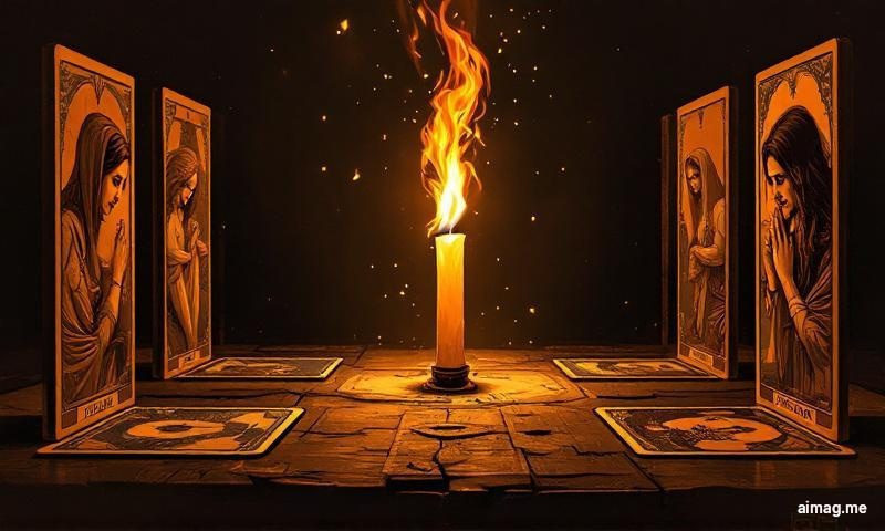 The Mirror Spread — six cards arranged with three on each side facing each other like a mirror