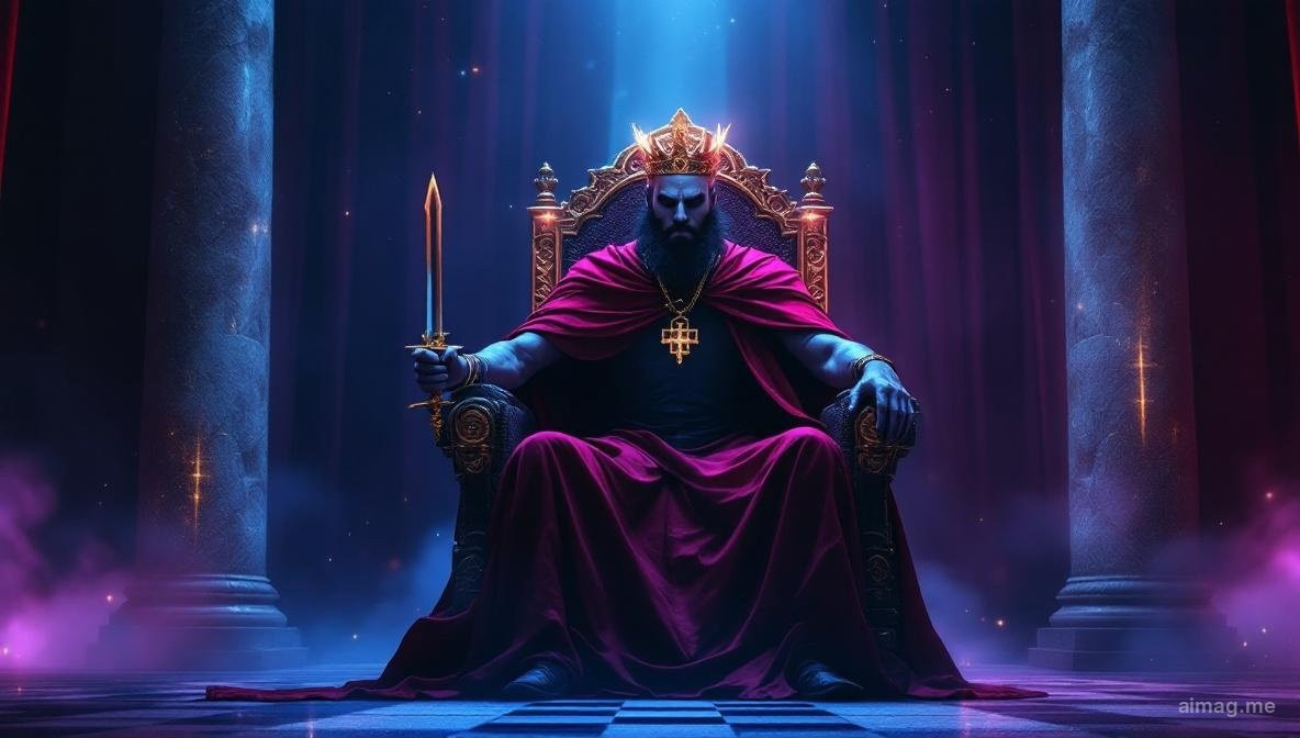 Justice tarot card with golden scales held in perfect equilibrium, Libra constellation glowing softly behind, Venus light casting warm symmetry across the scene