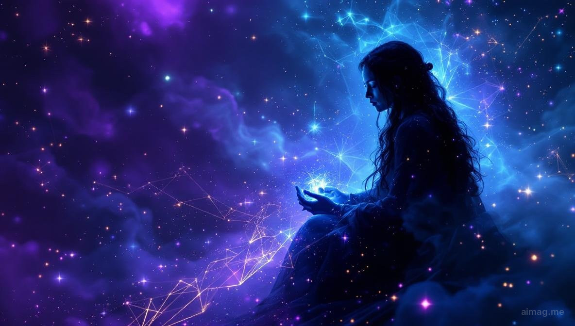 Karty tarota na drewnianym stole w późnoletnim złotym świetle z dojrzałymi owocami i ciepłymi bursztynowymi tonami, oddające sierpniową energię pełni lata