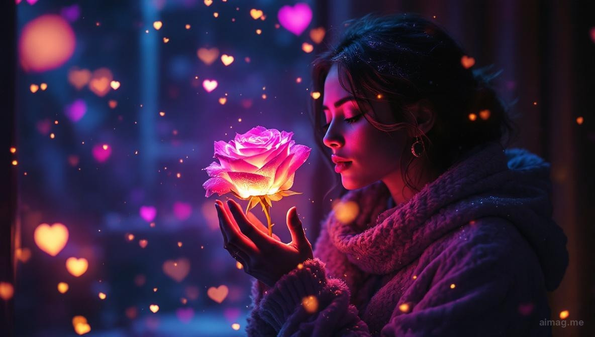 Karty tarota ułożone na aksamitnej tkaninie z delikatnym światłem świec i suszonymi różami, oddające intymne ciepło lutowej introspekcyjnej energii